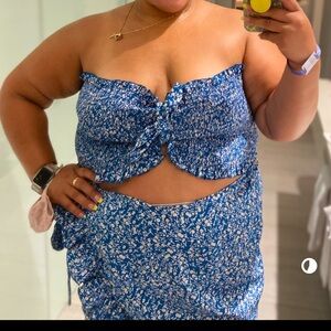 Floral Blue Skirt set